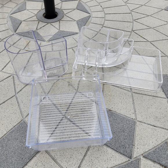 Clear Make Up Craft Acrylic Plastic Storage Caddy Bundle Lot - Picture 8 of 8